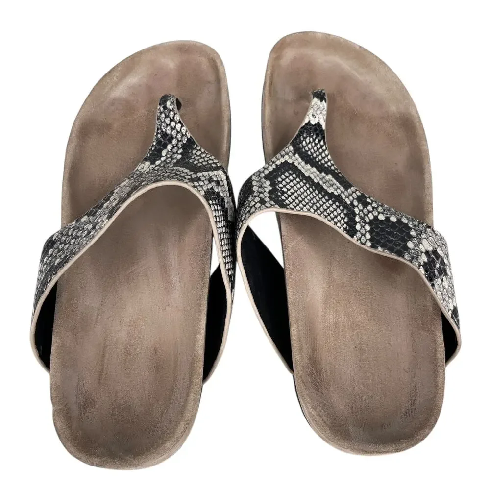 Vince Padma Thong Sandals Snake Embossed 7 Flip Flops